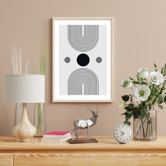 Modern Minimalist Abstract Geometric Wall Art Print Home Decor [No Frame] - Picture 3 of 7